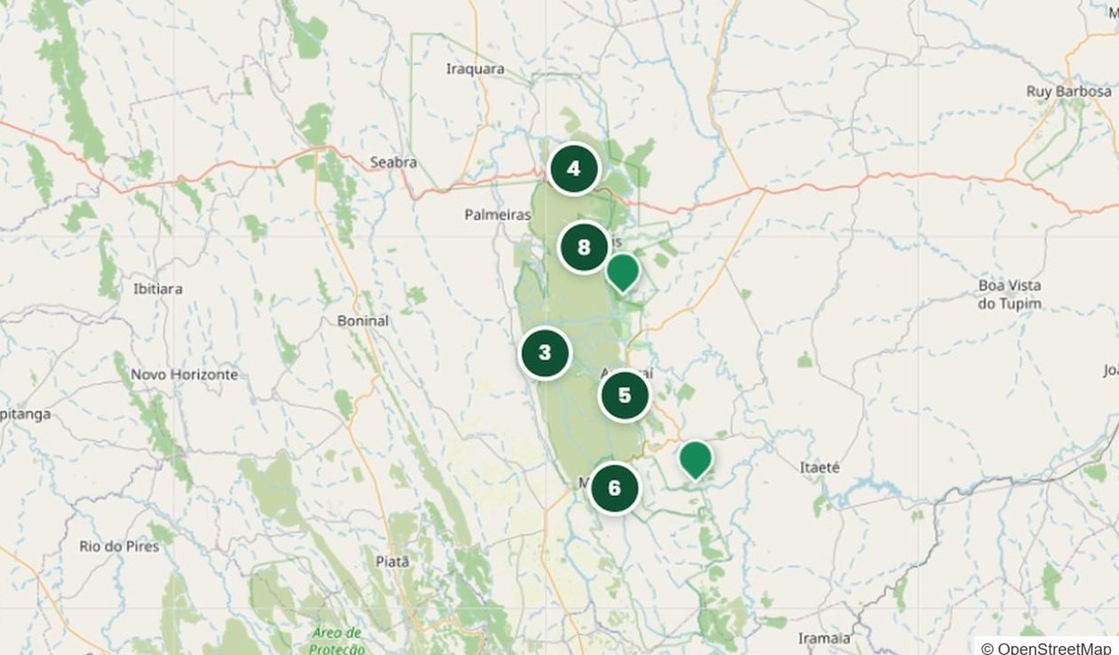 Mapa da Chapada Diamantina com os pontos do guia